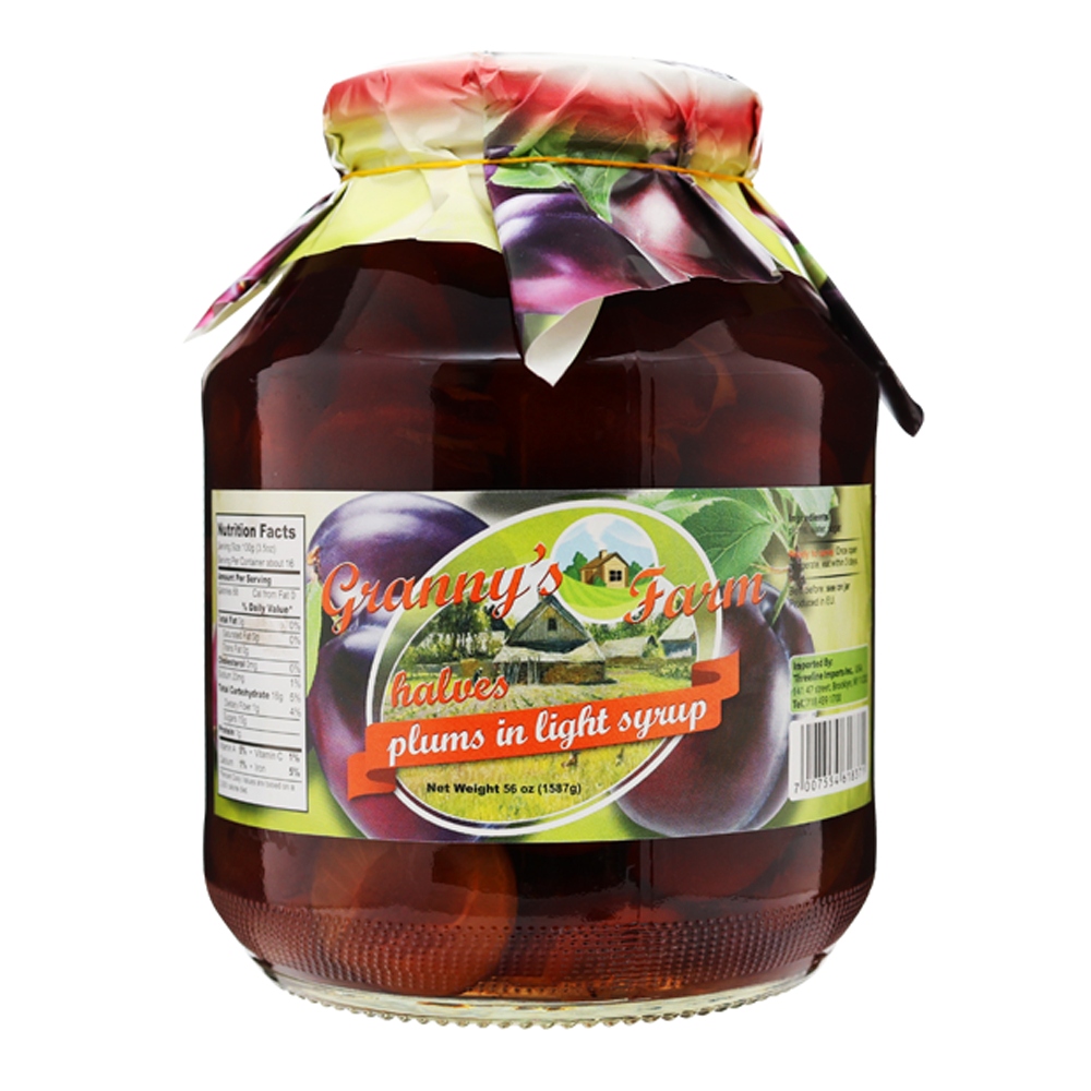 Компот из лёгкого сиропа, очищенные половинки сливы – 57,48 жидких унций (1,7 л)